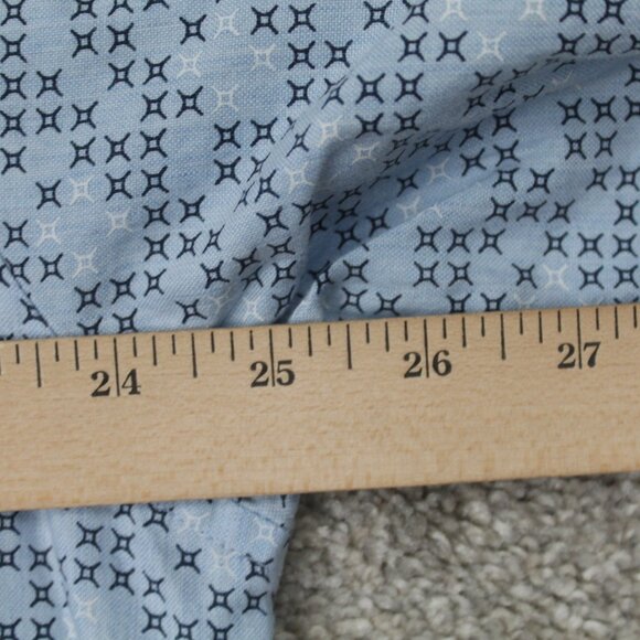 Cremieux‎ Flip Cuff Shirt Mens XL Blue Geometric Slim Fit Cotton L/S Button Down - Picture 11 of 13
